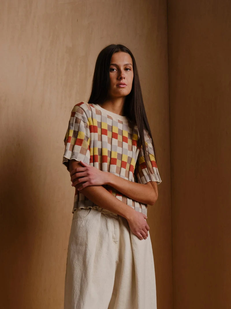 Anni Grid Plaited Tee