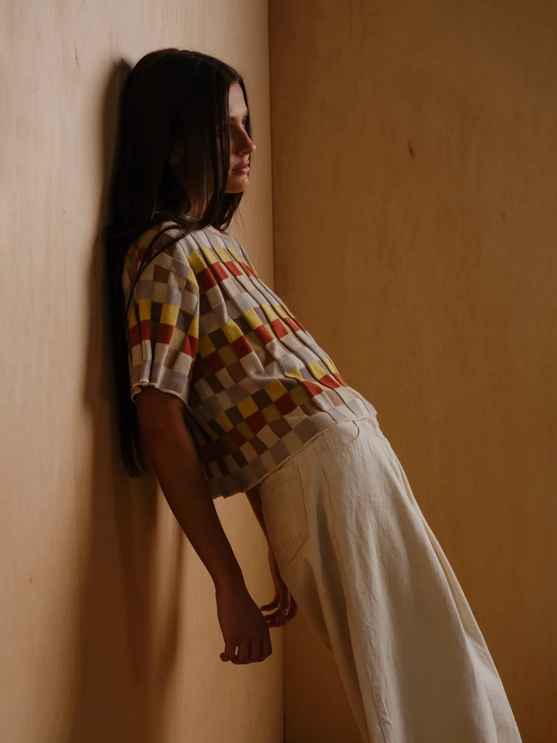 Anni Grid Plaited Tee
