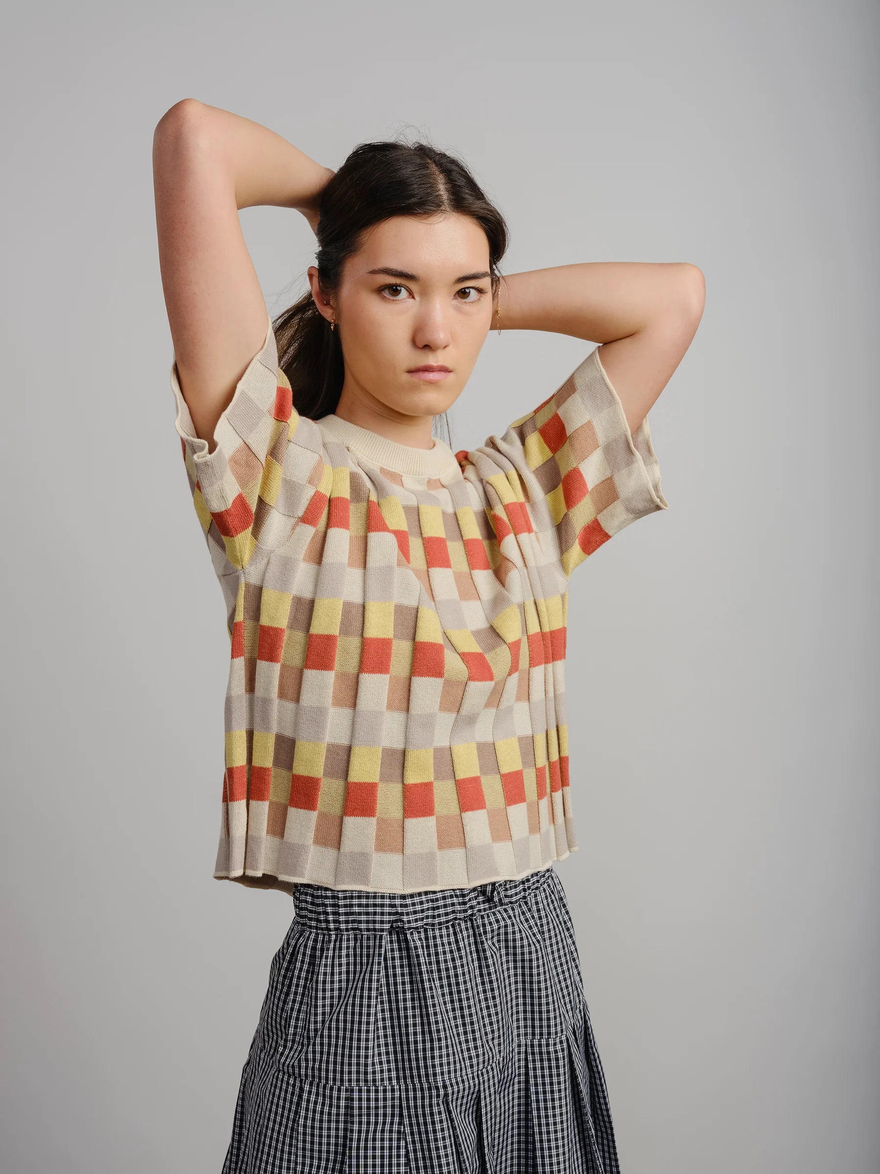 Anni Grid Plaited Tee