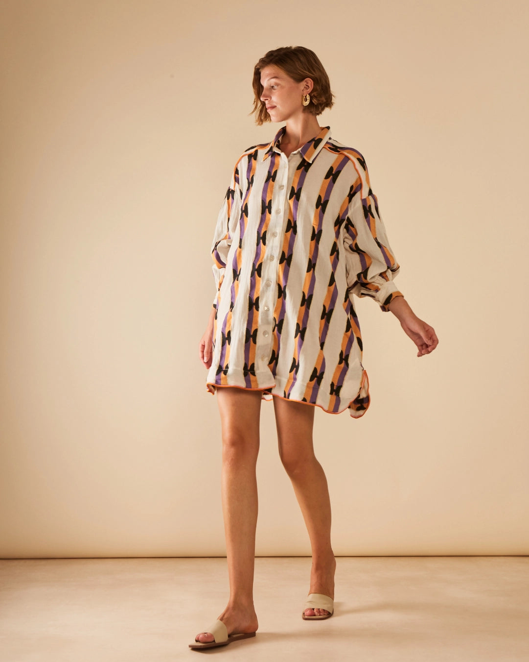 Antheris Loomed Cotton-Poplin Oversized Shirt