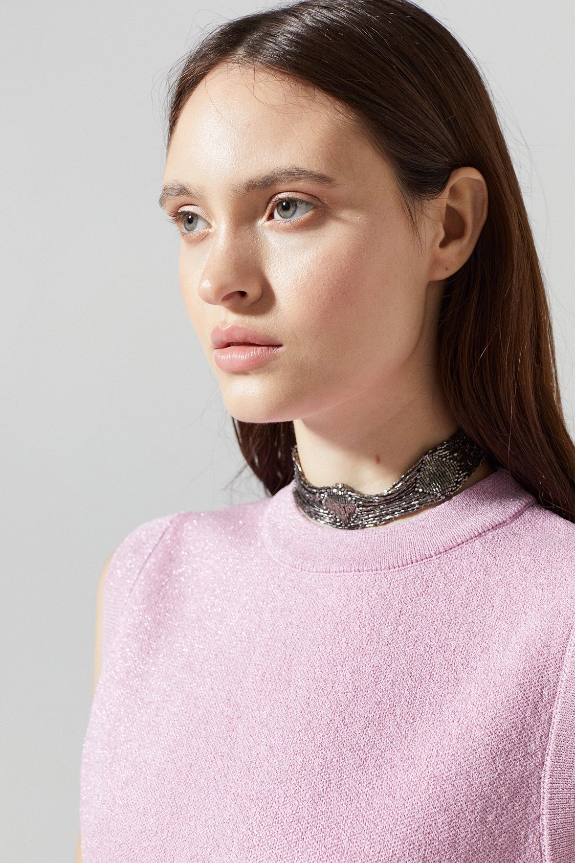 Lanhtropy Glitter Knitted Top Lilac