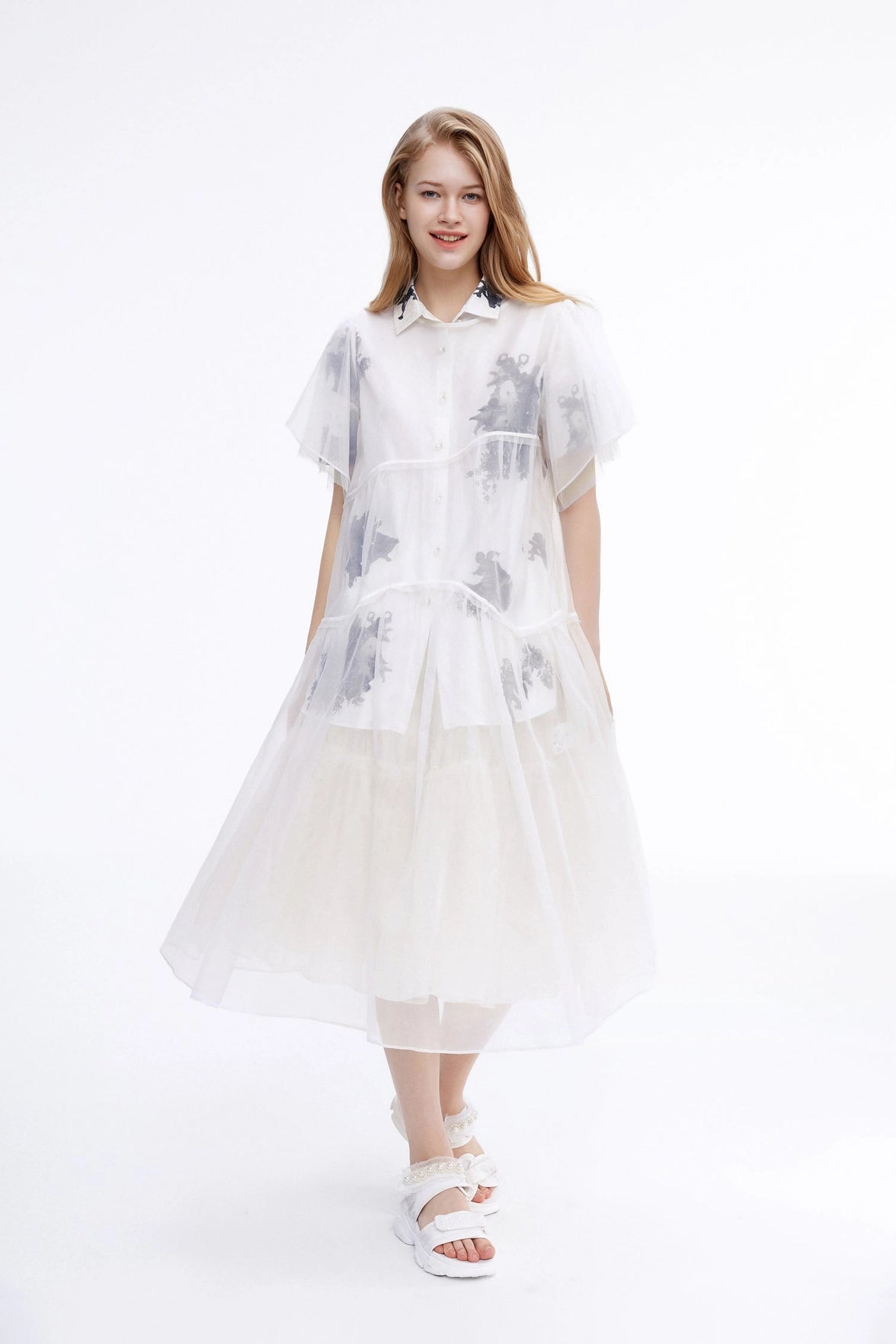 Urlazh Roma Ink-Tulle Overlay Dress