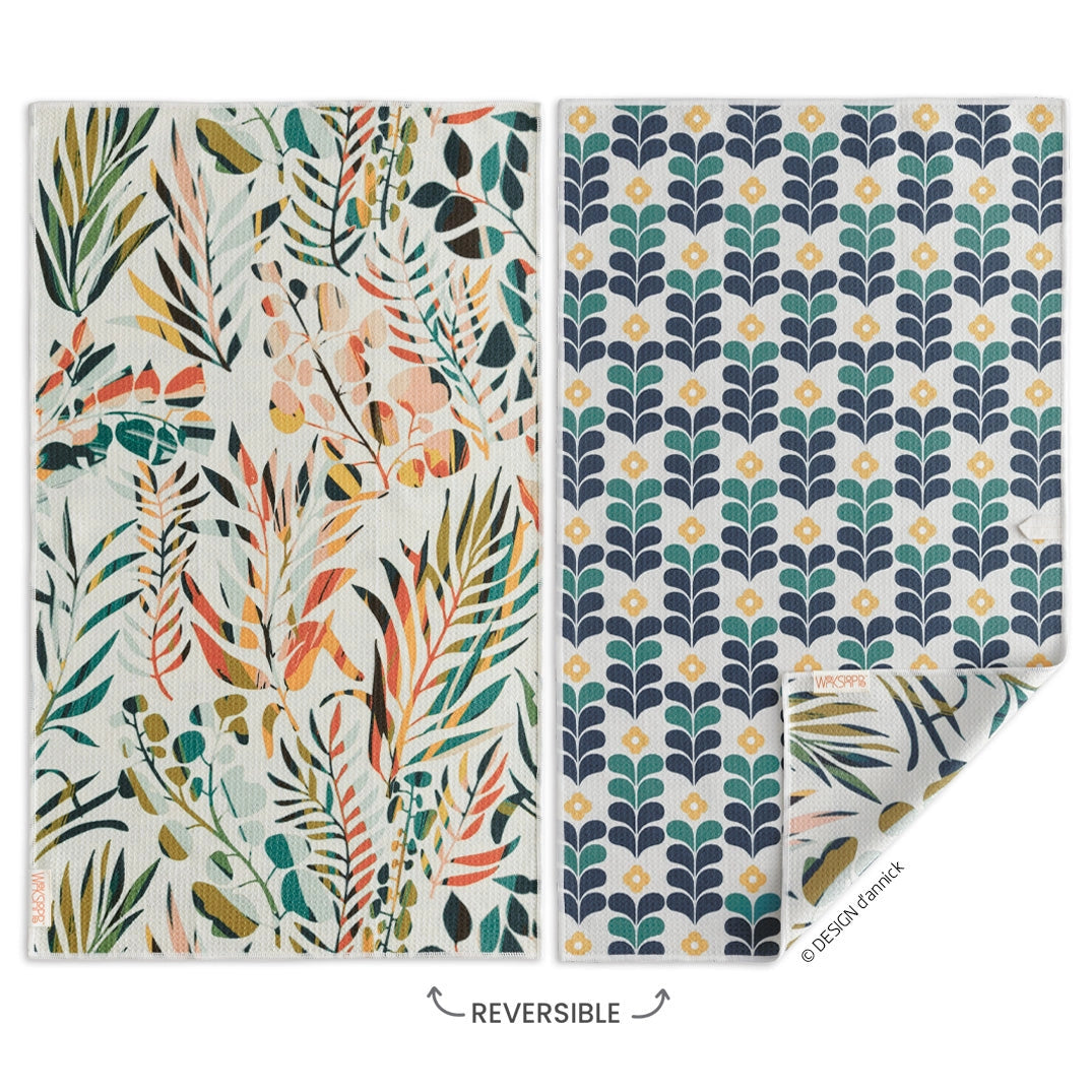Werkshoppe Colorful Leaves Microfiber Kitchen Dish Towel