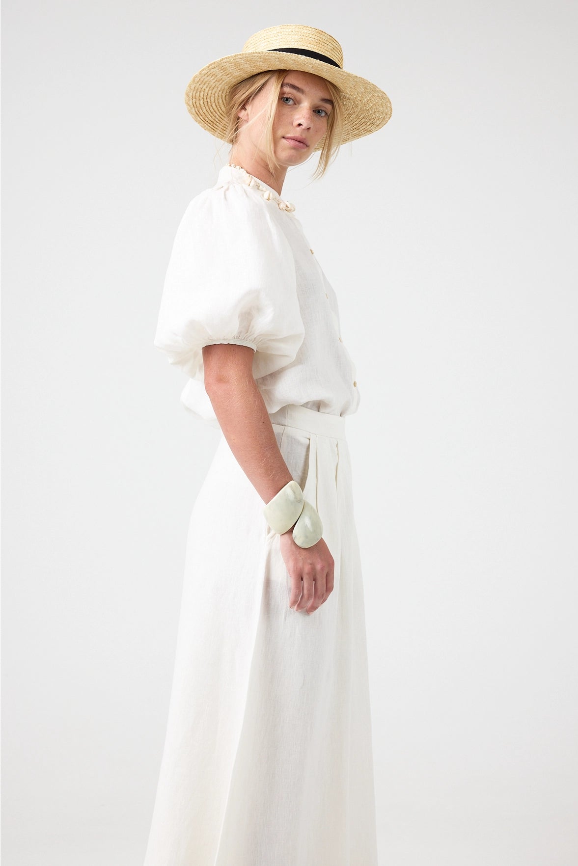 Lanhtropy Bubble Linen Shirt Off White