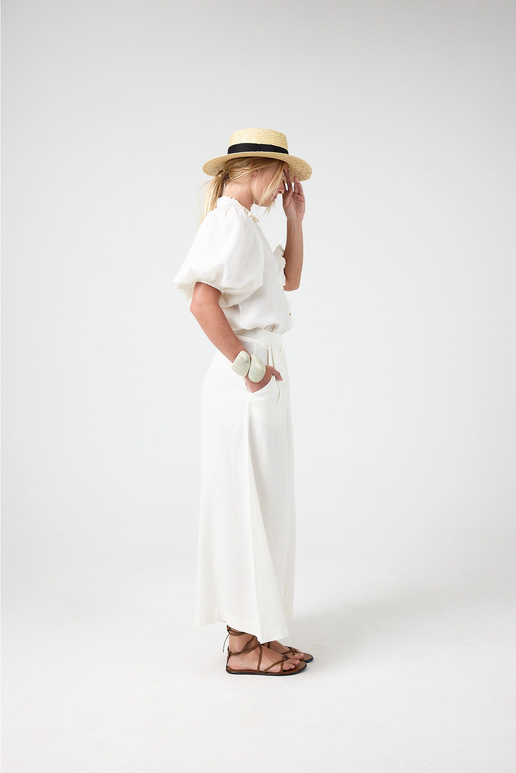 Lanhtropy Bubble Linen Shirt Off White