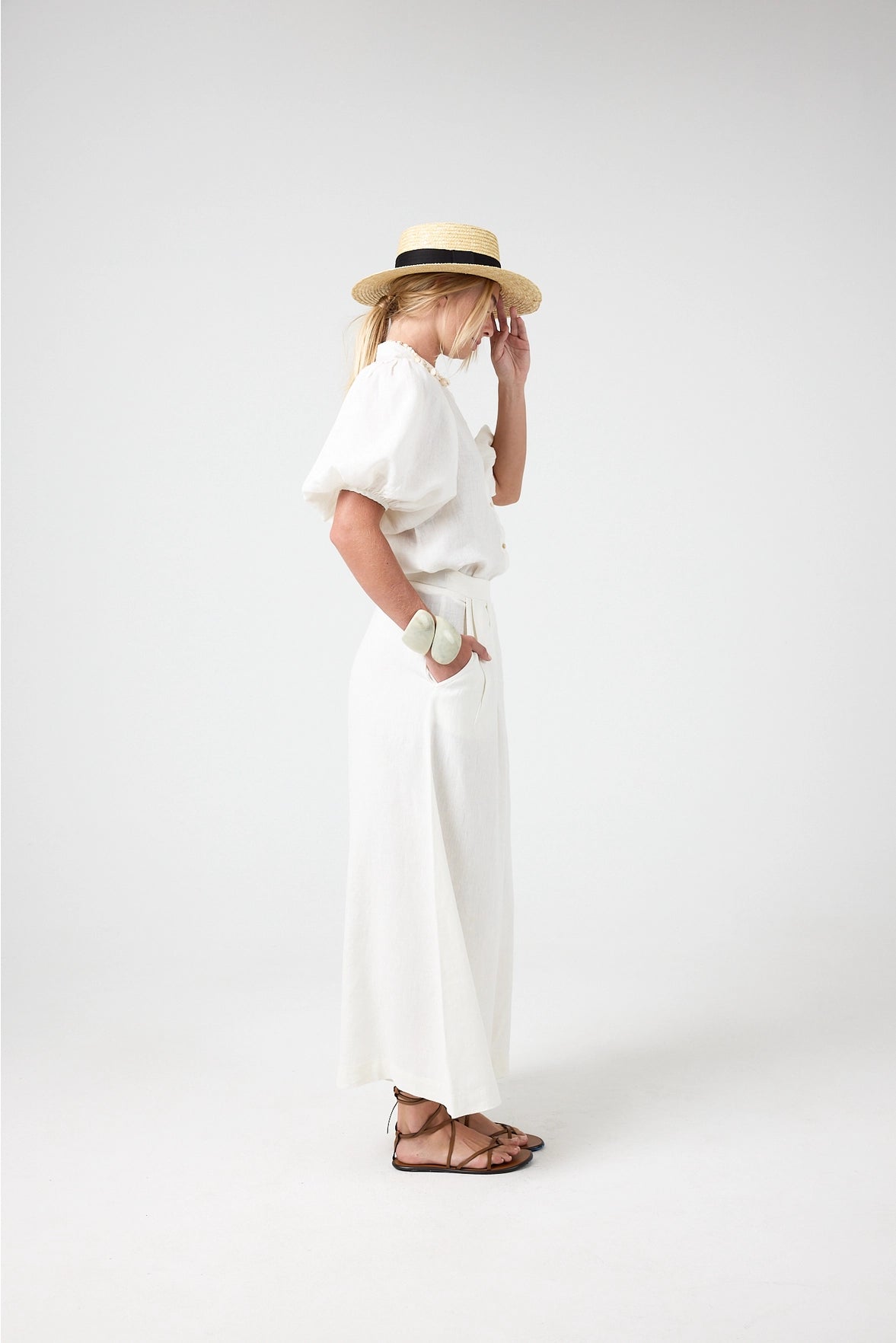 Lanhtropy Bubble Linen Shirt Off White