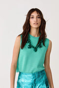 Lanhtropy Glitter Knitted Top Turquoise