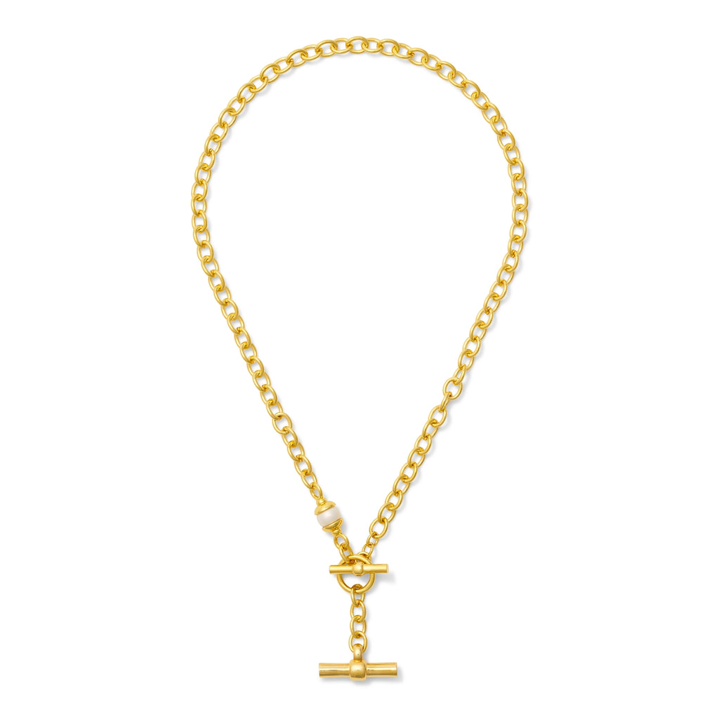 The Andy Gold Toggle and Pearl Necklace