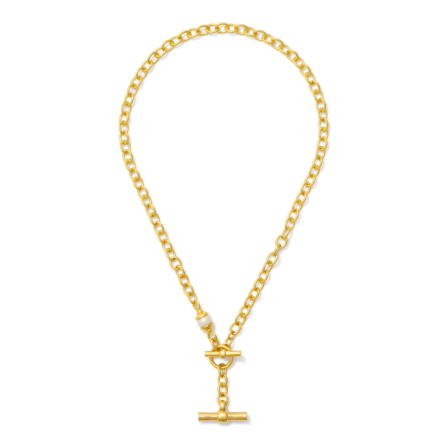 The Andy Gold Toggle and Pearl Necklace