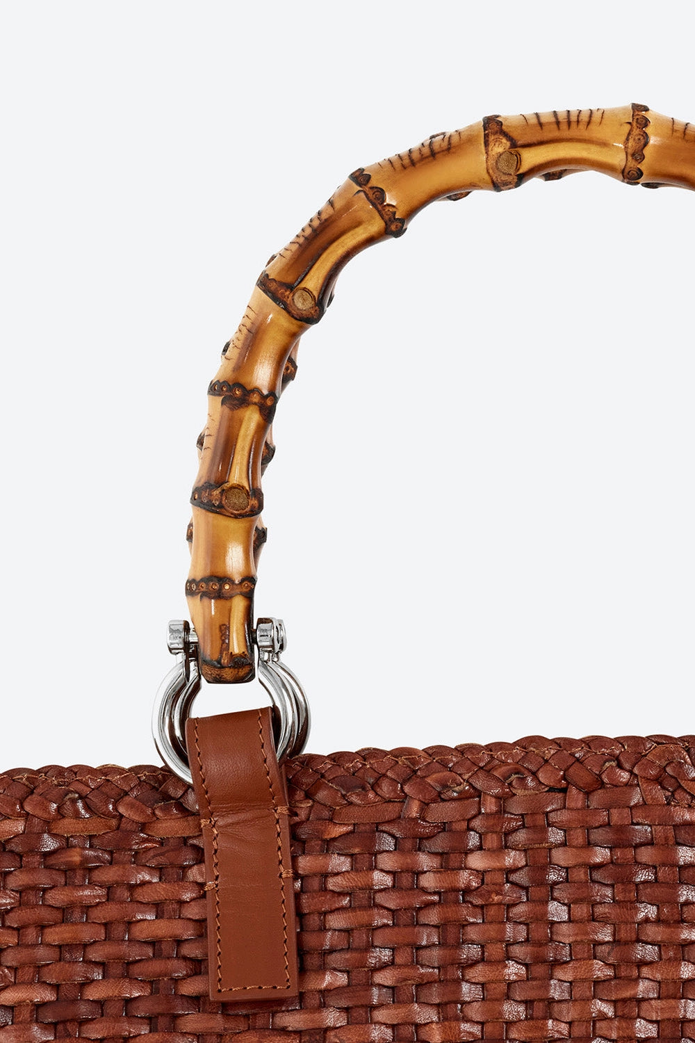 Gaucho Maria Woven Leather Basket Bag in Cognac