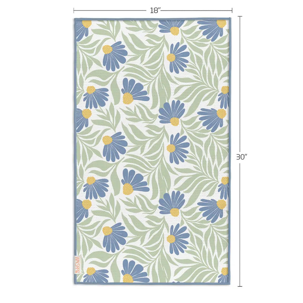 WerkShoppe Blue Coneflower Microfiber Kitchen Towel