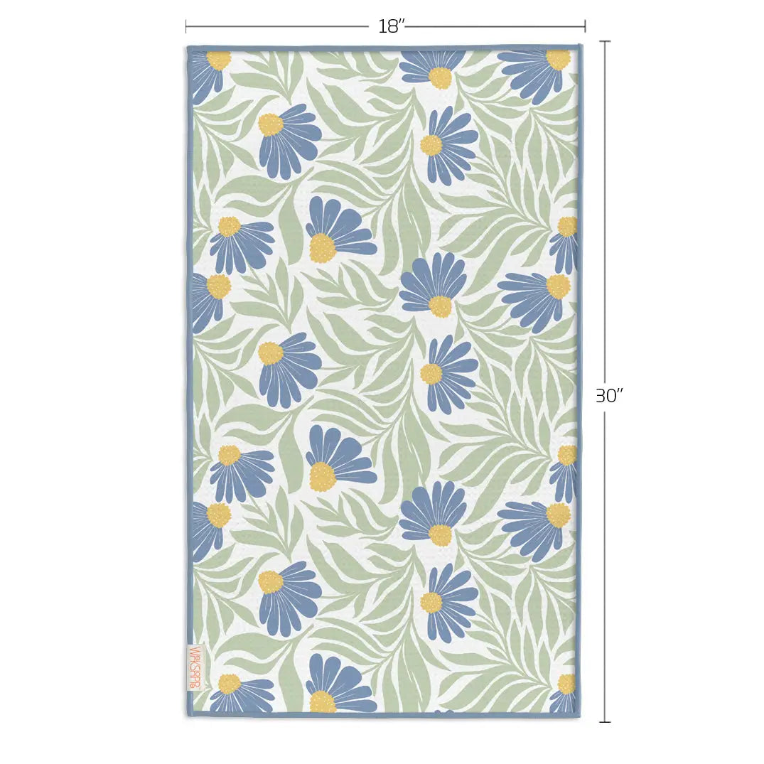 WerkShoppe Blue Coneflower Microfiber Kitchen Towel