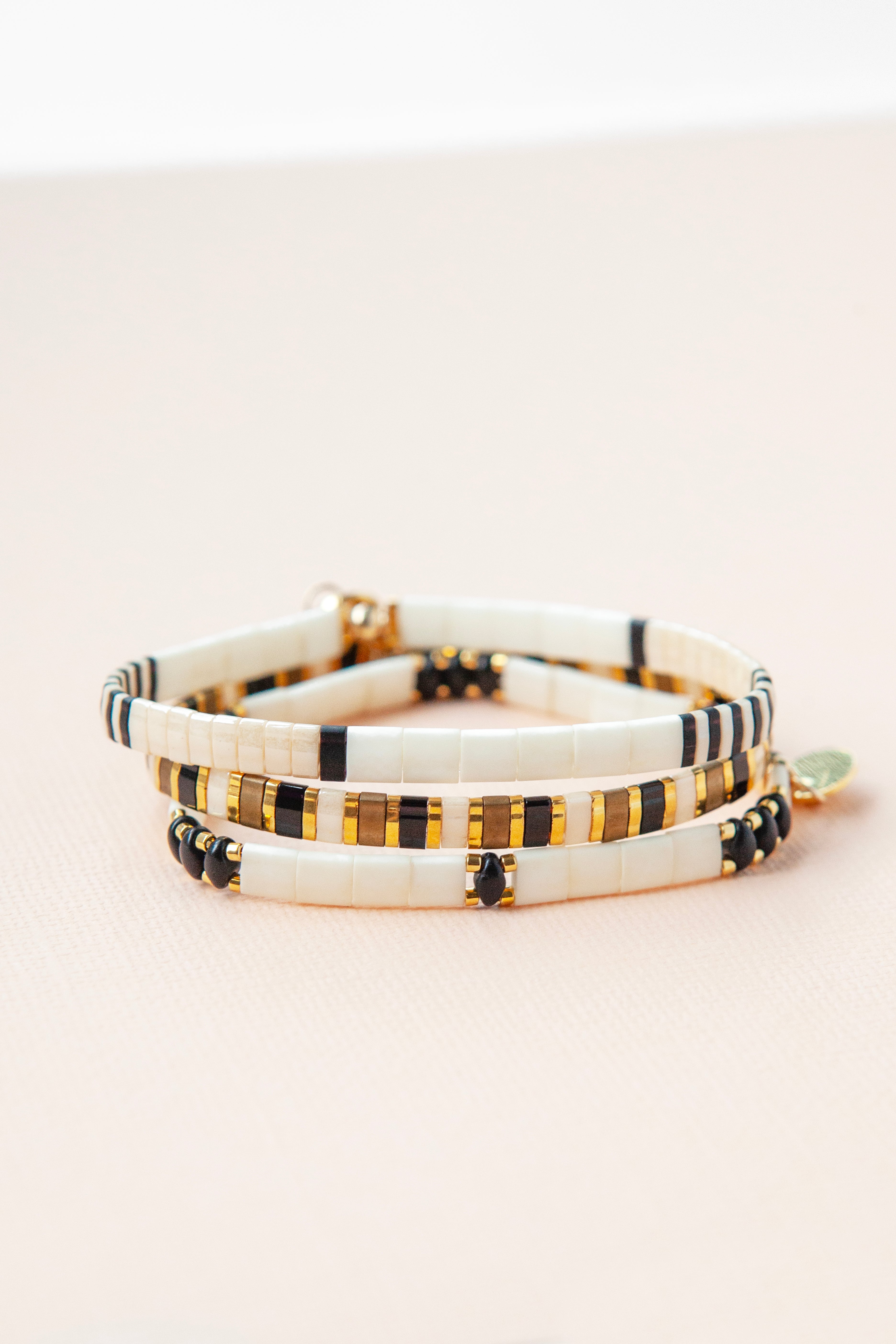 Fall From Grace Tila Bracelets - Black & White (Set of 3)