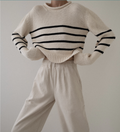 LAUDE the Label Cropped Field Sweater - Stripe