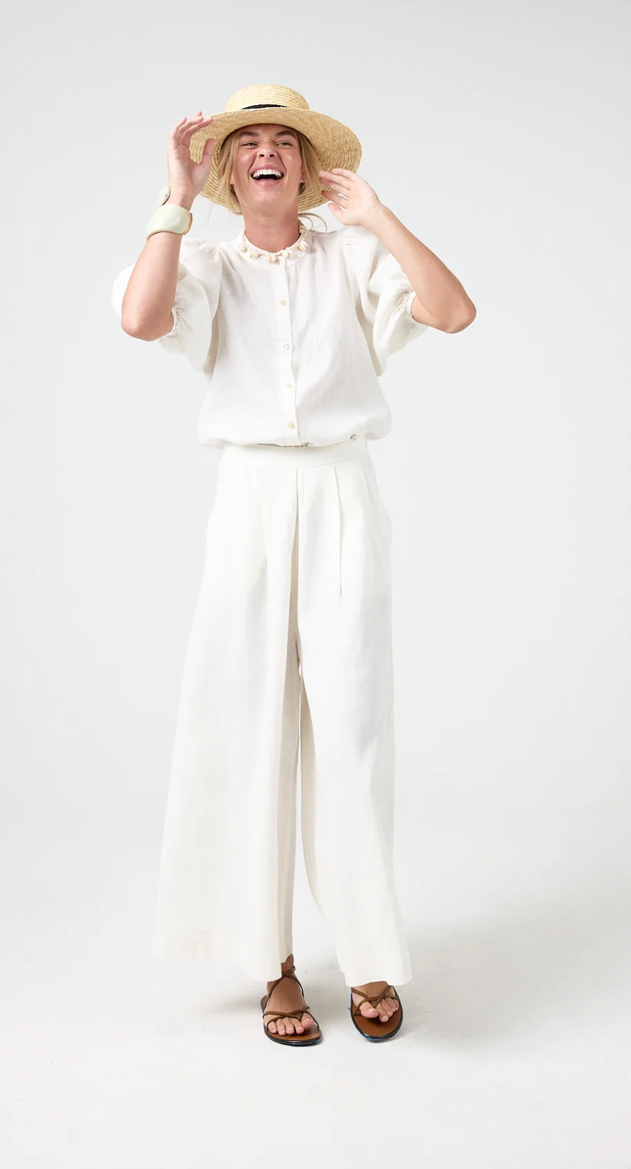 Lanhtropy Sabi Linen Pants Off White