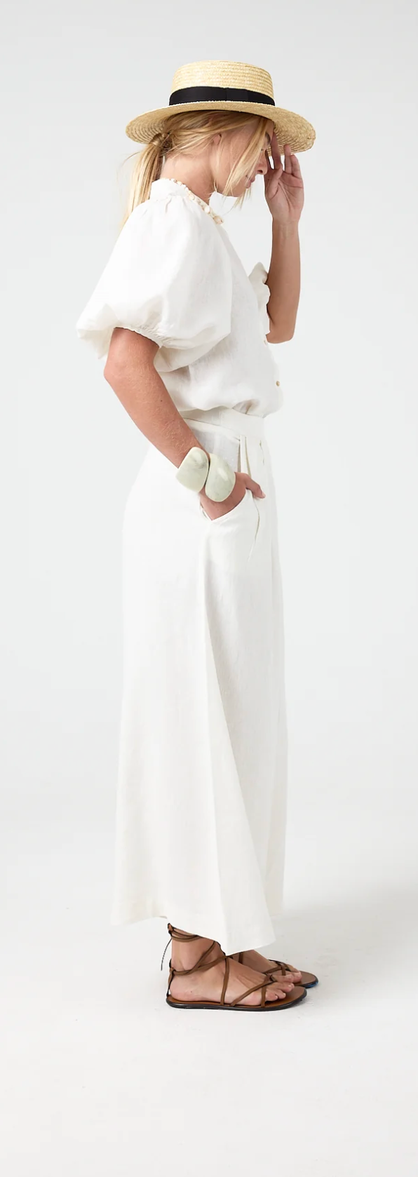 Lanhtropy Sabi Linen Pants Off White
