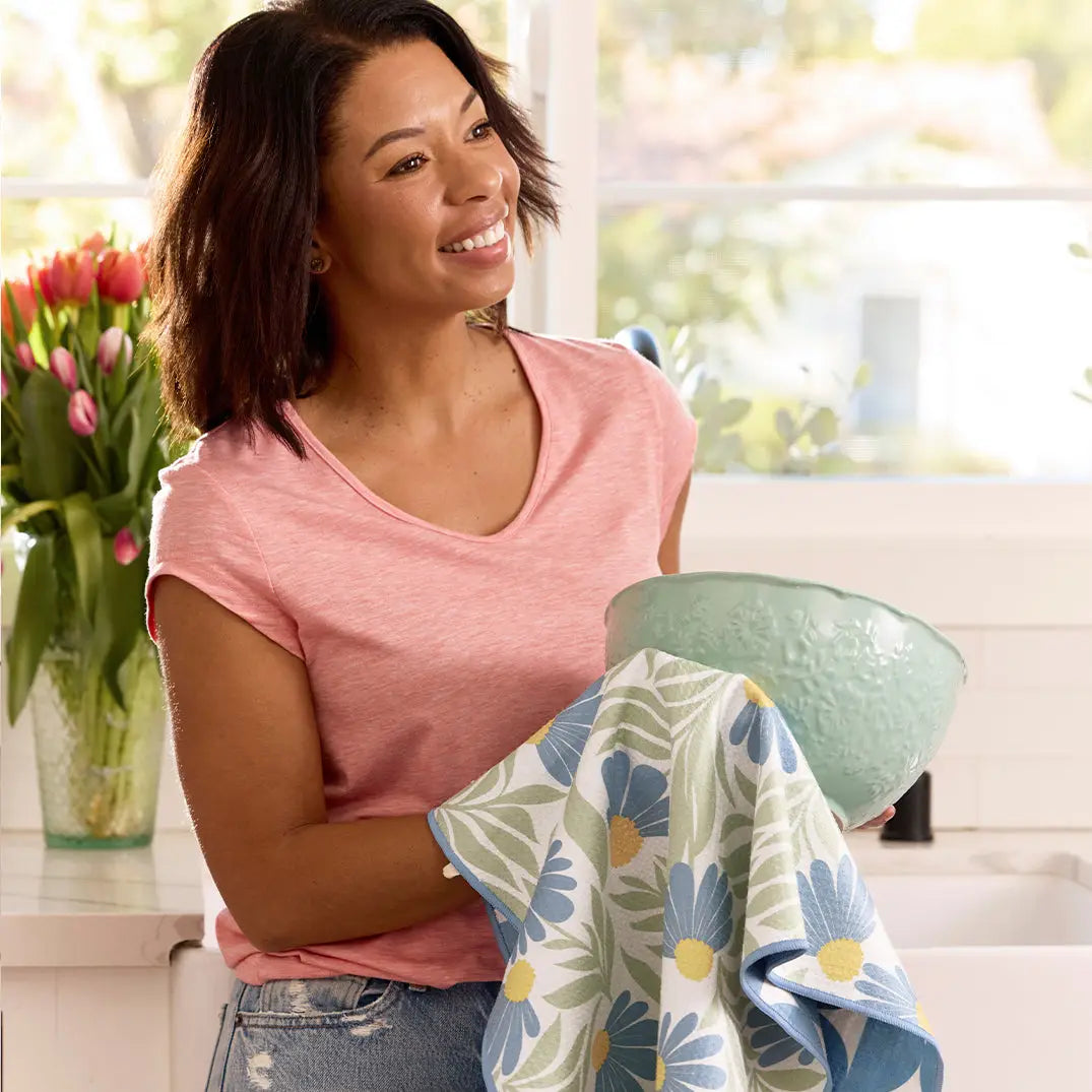 WerkShoppe Blue Coneflower Microfiber Kitchen Towel