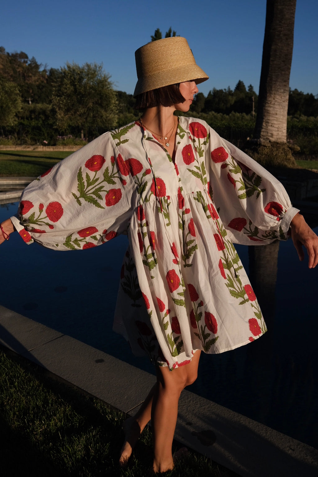 Taj Mini Dress Red Flower
