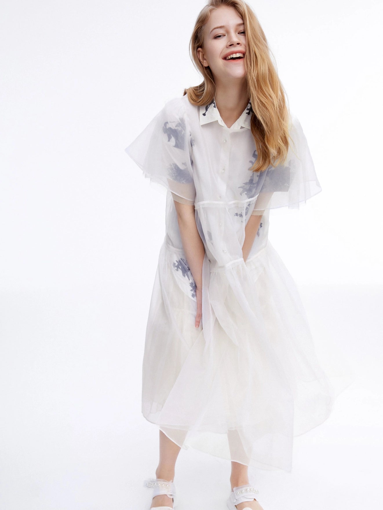 Urlazh Roma Ink-Tulle Overlay Dress