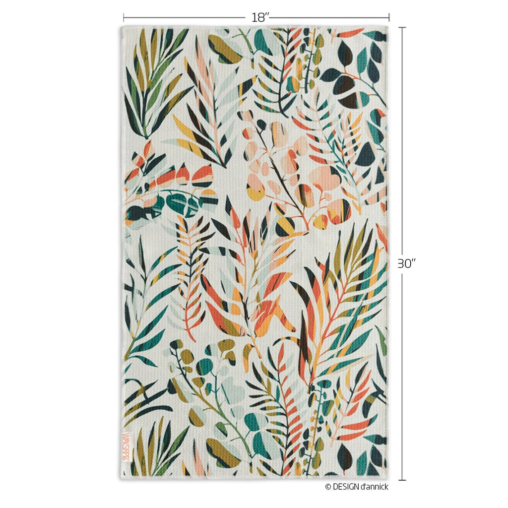 Werkshoppe Colorful Leaves Microfiber Kitchen Dish Towel