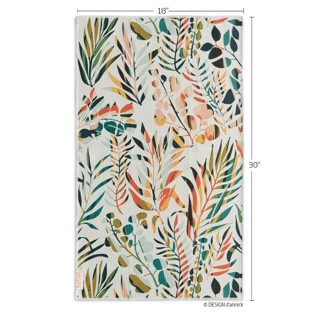 Werkshoppe Colorful Leaves Microfiber Kitchen Dish Towel