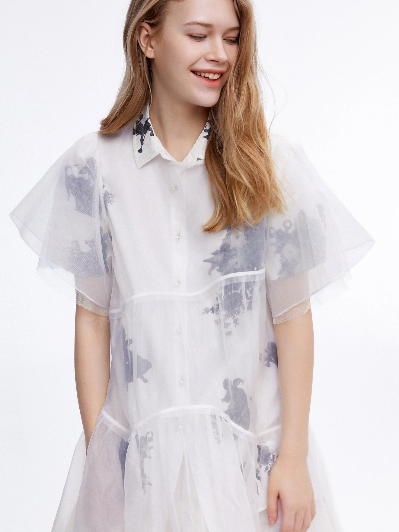 Urlazh Roma Ink-Tulle Overlay Dress