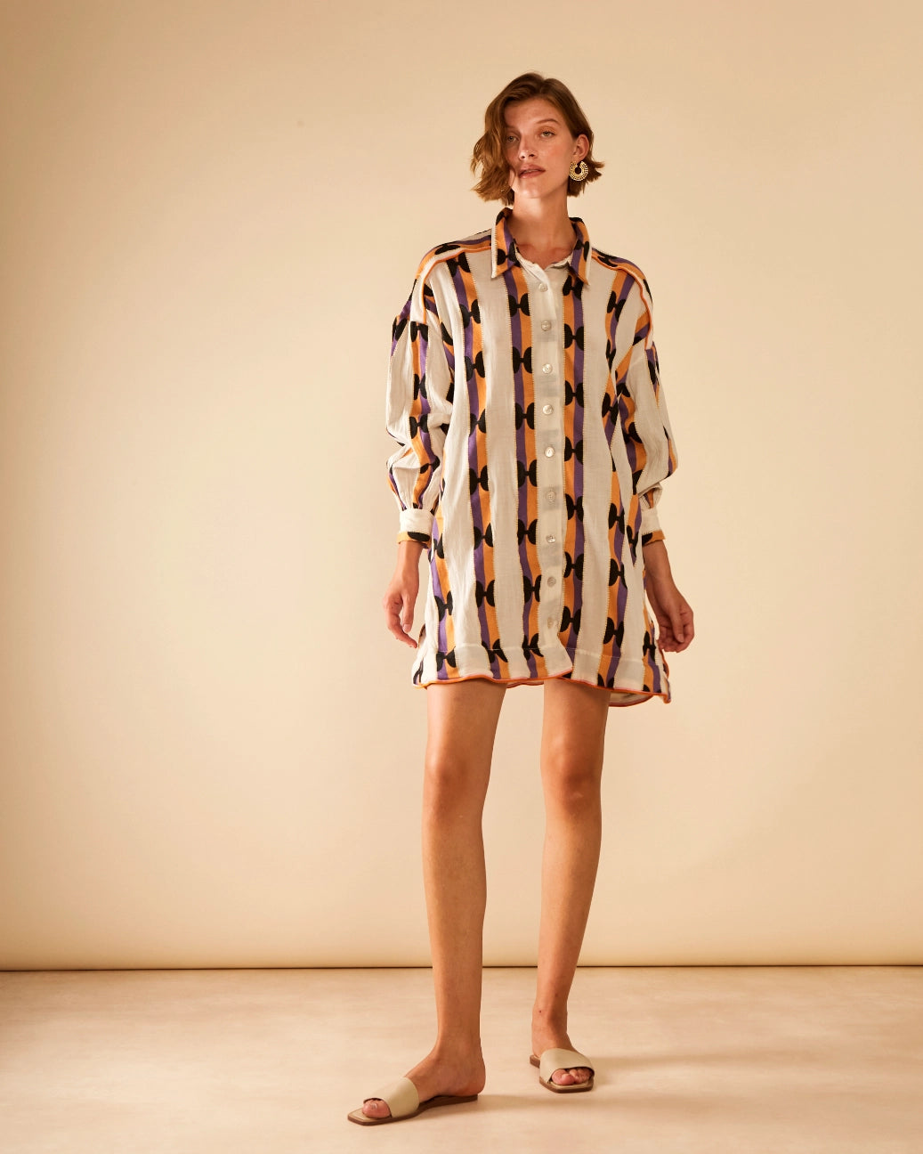 Antheris Loomed Cotton-Poplin Oversized Shirt